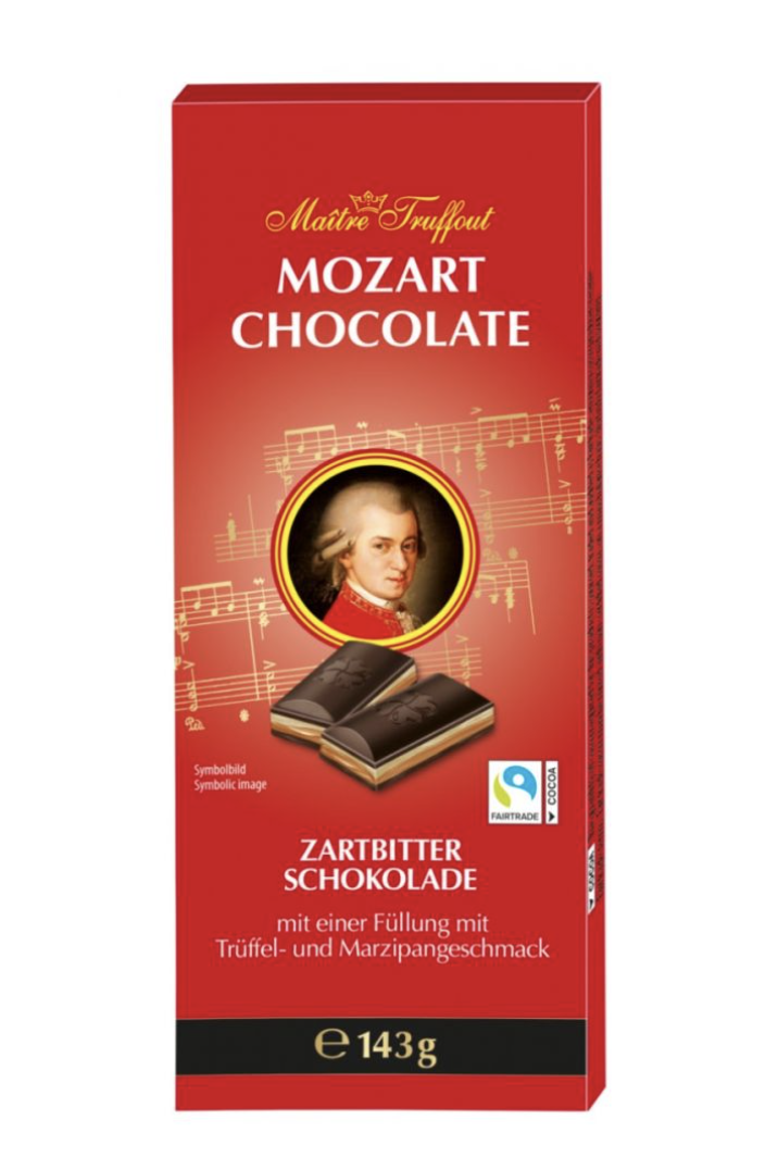 Шоколад чорний Maitre Troffout Mozart dark chocolate 143г